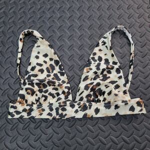 Aerie Bikini Top Medium Leopard Print Triangle Animal Print Swim
